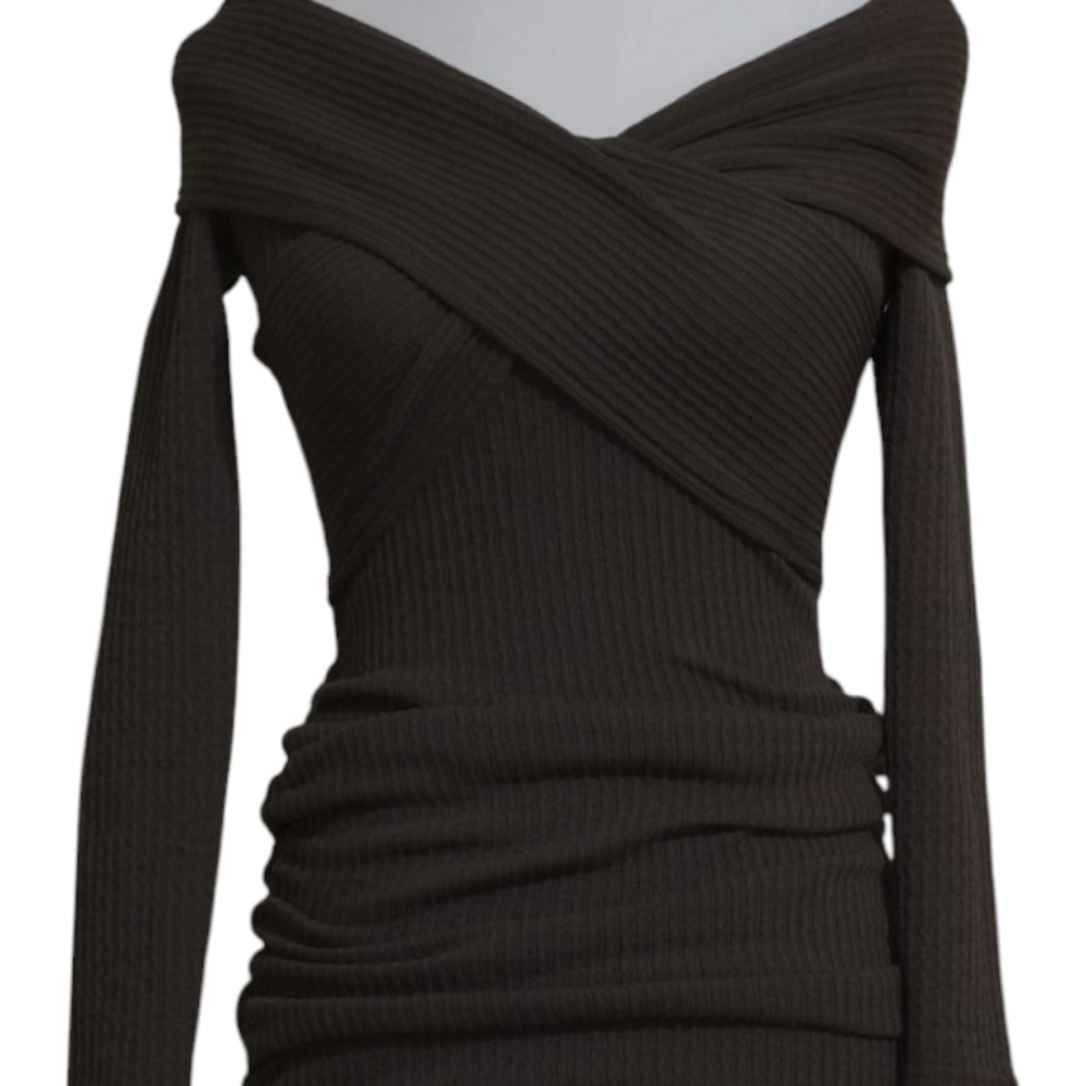 Elegant Off-Shoulder Black Sweater